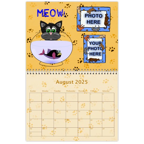 Cat Calender 2025 By Joy Johns Aug 2025