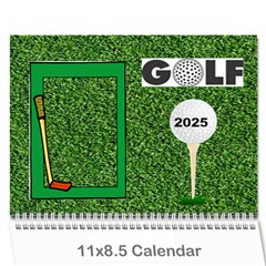 Golf Calendar, 2025 - Wall Calendar 11  x 8.5  (12-Months)