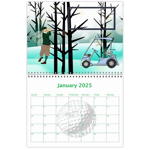 Golf Calendar, 2025 By Joy Johns Jan 2025