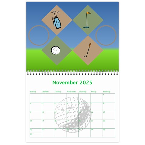 Golf Calendar, 2025 By Joy Johns Nov 2025