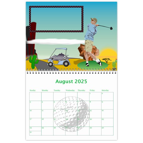 Golf Calendar, 2025 By Joy Johns Aug 2025