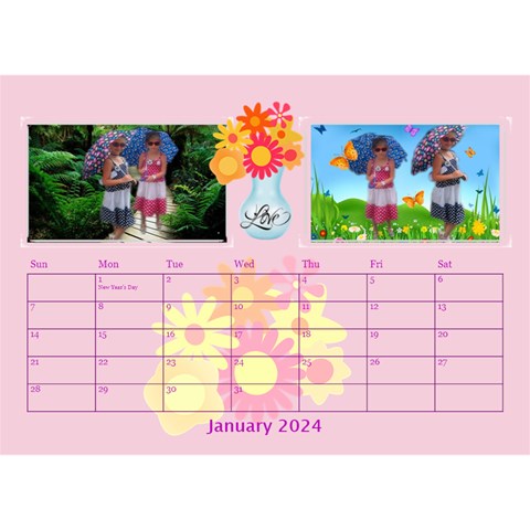 Bouquet Of Love Desk Calender By Joy Johns Jan 2024