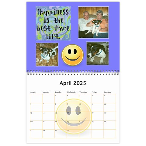 Happy Face Wall Calendar, 8x11 By Joy Johns Apr 2025
