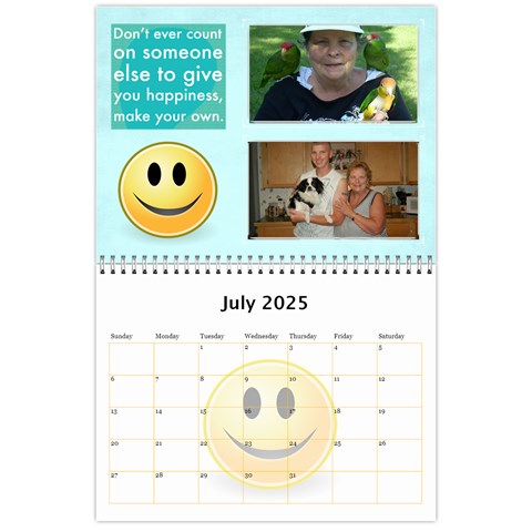 Happy Face Wall Calendar, 8x11 By Joy Johns Jul 2025
