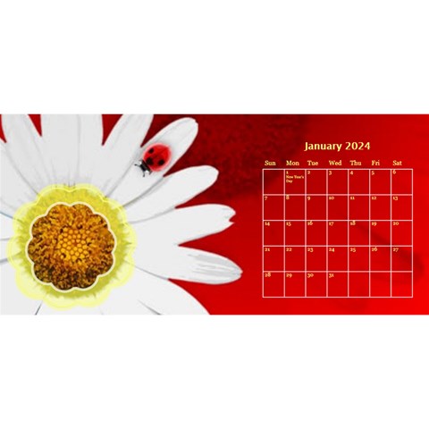 Flower Desktop 11x5 Calendar By Joy Johns Jan 2024