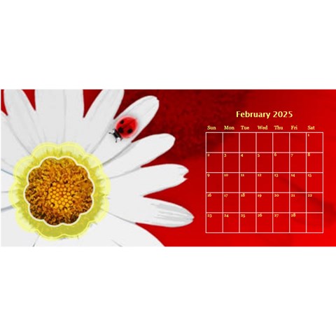 Flower Desktop 11x5 Calendar By Joy Johns Feb 2025