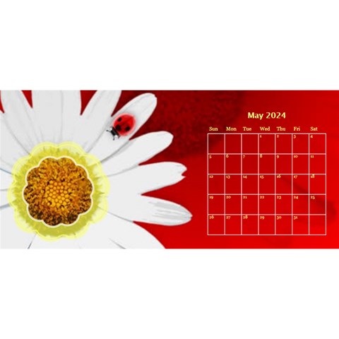 Flower Desktop 11x5 Calendar By Joy Johns May 2024