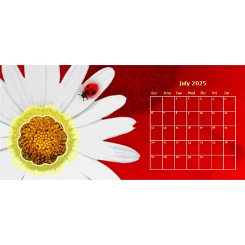 Flower Desktop 11x5 Calendar By Joy Johns Jul 2025