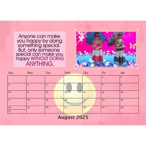 Happy Face Desk Calender By Joy Johns Aug 2025