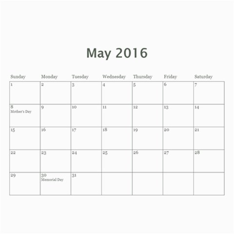 Calendar 2016 By Sreelatha Oct 2016