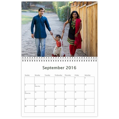Calendar 2016 By Sreelatha Sep 2016