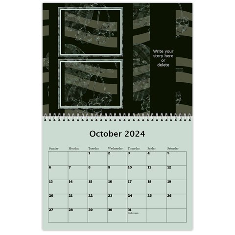 Green Frame Male 2024 Calendar (any Year) By Deborah Oct 2024