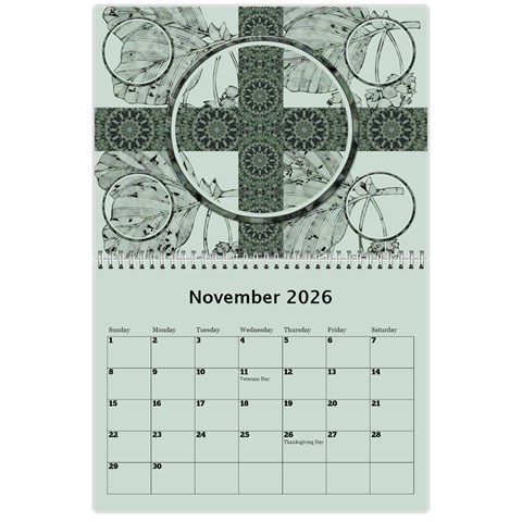 Green Frame Male 2026 Calendar (any Year) By Deborah Nov 2026