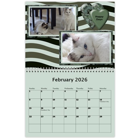 Green Frame Male 2026 Calendar (any Year) By Deborah Feb 2026