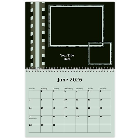 Green Frame Male 2026 Calendar (any Year) By Deborah Jun 2026