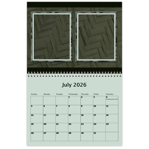 Green Frame Male 2026 Calendar (any Year) By Deborah Jul 2026