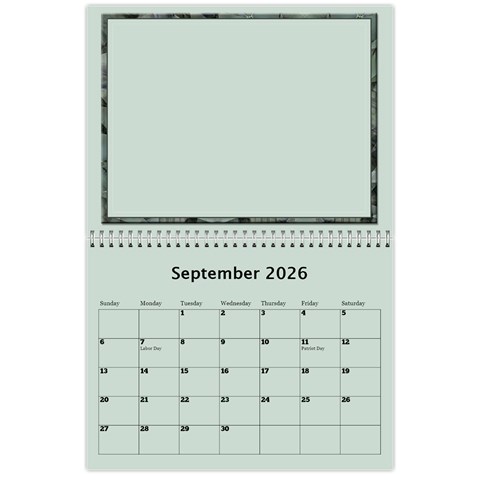 Green Frame Male 2026 Calendar (any Year) By Deborah Sep 2026