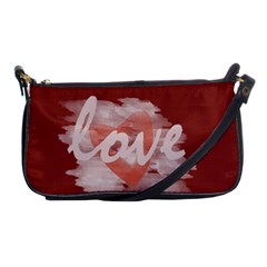 Romantic Watercolor Hearts Love Red - Shoulder Clutch Bag