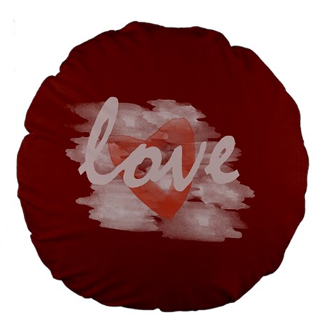 Cute Bright Red Romantic Watercolor Love Heart Cushion By Lucy Front
