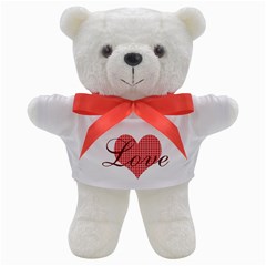 Sweet Red Patterned Heart Love - Teddy Bear