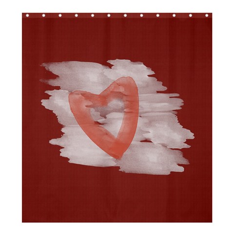 Bright Red Watercolor Heart By Lucy 58.75 x64.8  Curtain