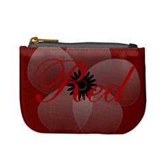 Cute Sheer Flower Red - Mini Coin Purse