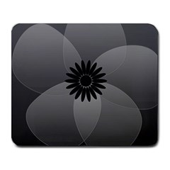 Pretty Sheer Flower Grey Black - Large Mousepad