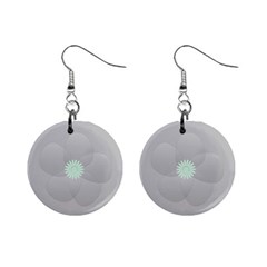 Light Grey Mint Flower Gardener Florist Floral - Mini Button Earrings