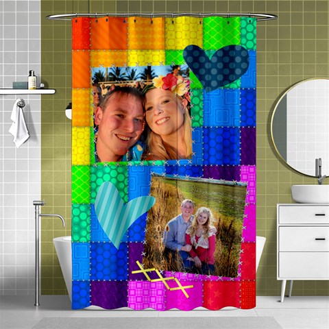 Rainbow Stitch Shower Curtain By Digitalkeepsakes Curtain(48  X 72 ) - 42.18 x64.8  Curtain(48  X 72 )