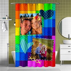 Rainbow Stitch Shower Curtain
