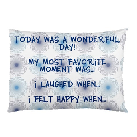Wonderful Day Blue 3questions By Sarah 26.62 x18.9  Pillow Case