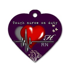 RN - Dog Tag Heart (One Side)
