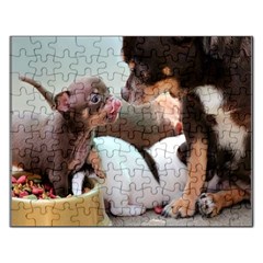 PUPPY IN THE DOG FOOD BOWL  Template Puzzle - Jigsaw Puzzle (Rectangular)