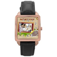 dad - Rose Gold Leather Watch 