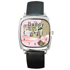 dad - Square Metal Watch