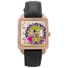 dad - Rose Gold Leather Watch 