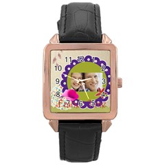 dad - Rose Gold Leather Watch dad - Rose Gold Leather Watch