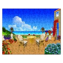 PATIO SEASIDE HOUSE PUZZLE  :   Puzzle - Jigsaw Puzzle (Rectangular)