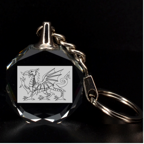 Engraved Welsh Dragon Key Chain By Rd Front