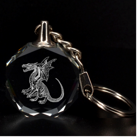 Engraved Winged Dragon Key Chain By Rd Front