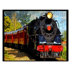 Red Train formatted Template into Puzzle - Jigsaw Puzzle (Rectangular)