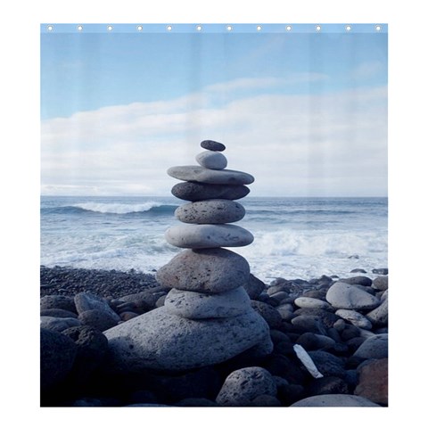 Stacking Stones Shower Curtain Formatted Tempate For :  Shower Curtain Template By Pamela Sue Goforth 58.75 x64.8  Curtain
