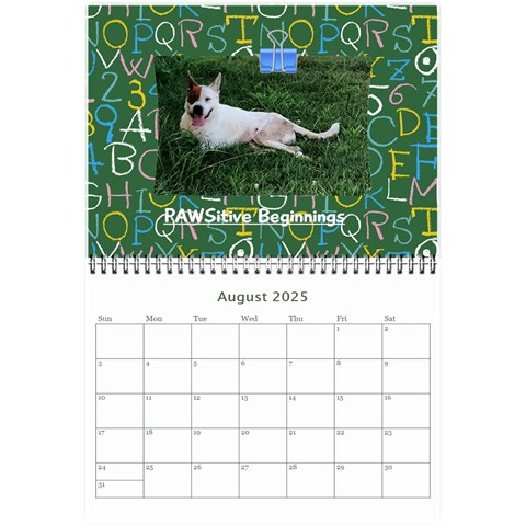 Pawsitive Beginnings Calendar  By Lamerle Aug 2025