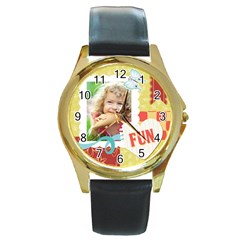 kids - Round Gold Metal Watch