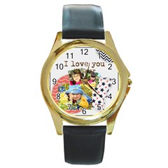 kids - Round Gold Metal Watch