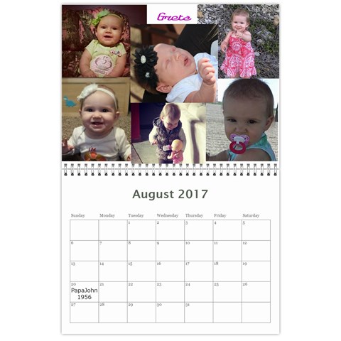 2017calendar By Sandra L Johnson Aug 2017