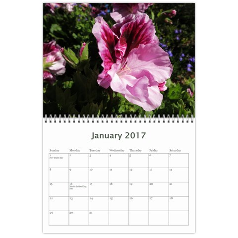 2017 Flower Calendar  By Mim Jan 2017