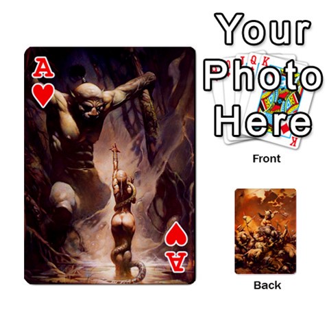 Ace Baraja Frazetta By Fran Xab Front - HeartA