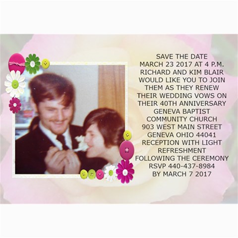 Save The Date Wedding Card By Kim Blair 7 x5  Photo Card - 4
