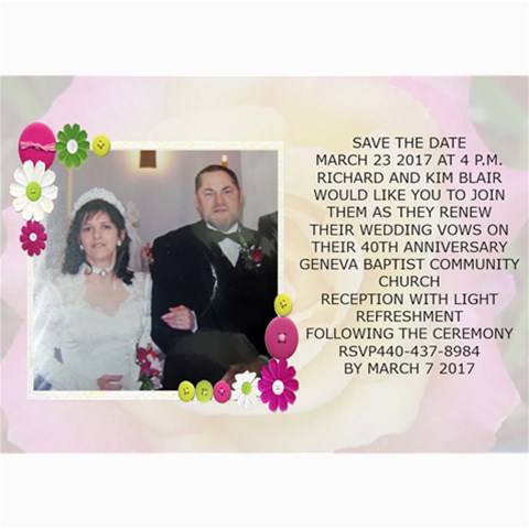 Save The Date Wedding Card 1 By Kim Blair 7 x5  Photo Card - 2